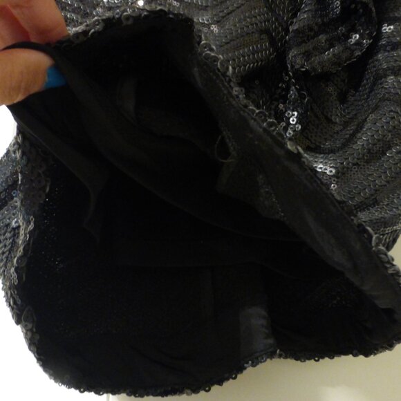 BEBE black sequins strapless peplum party dress - Picture 12 of 12